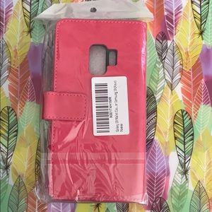 Samsung Galaxy S9 Pink Leather Case. new!